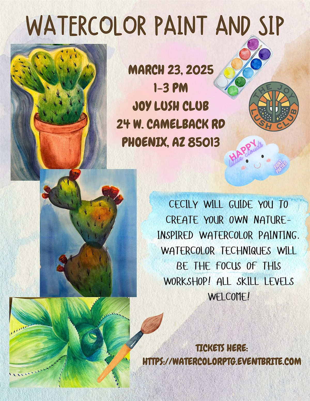 Watercolor Paint and Sip at Joy Lush Club