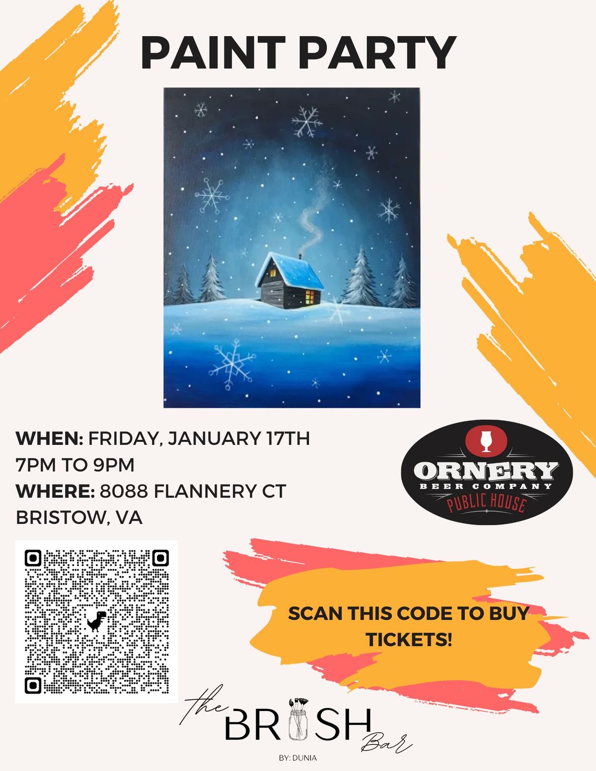 Paint Party at Ornery Beer Taproom - Bristow, VA! 