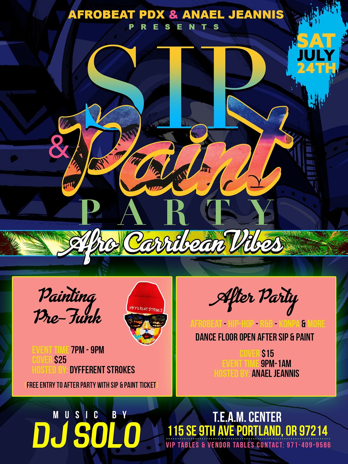 Afro Carribean Sip & Paint Party