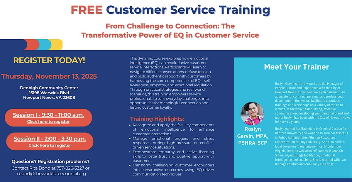 FREE CUSTOMER SERVICE TRAINING - FROM CHALLENGE TO CONNECTION -  Session II