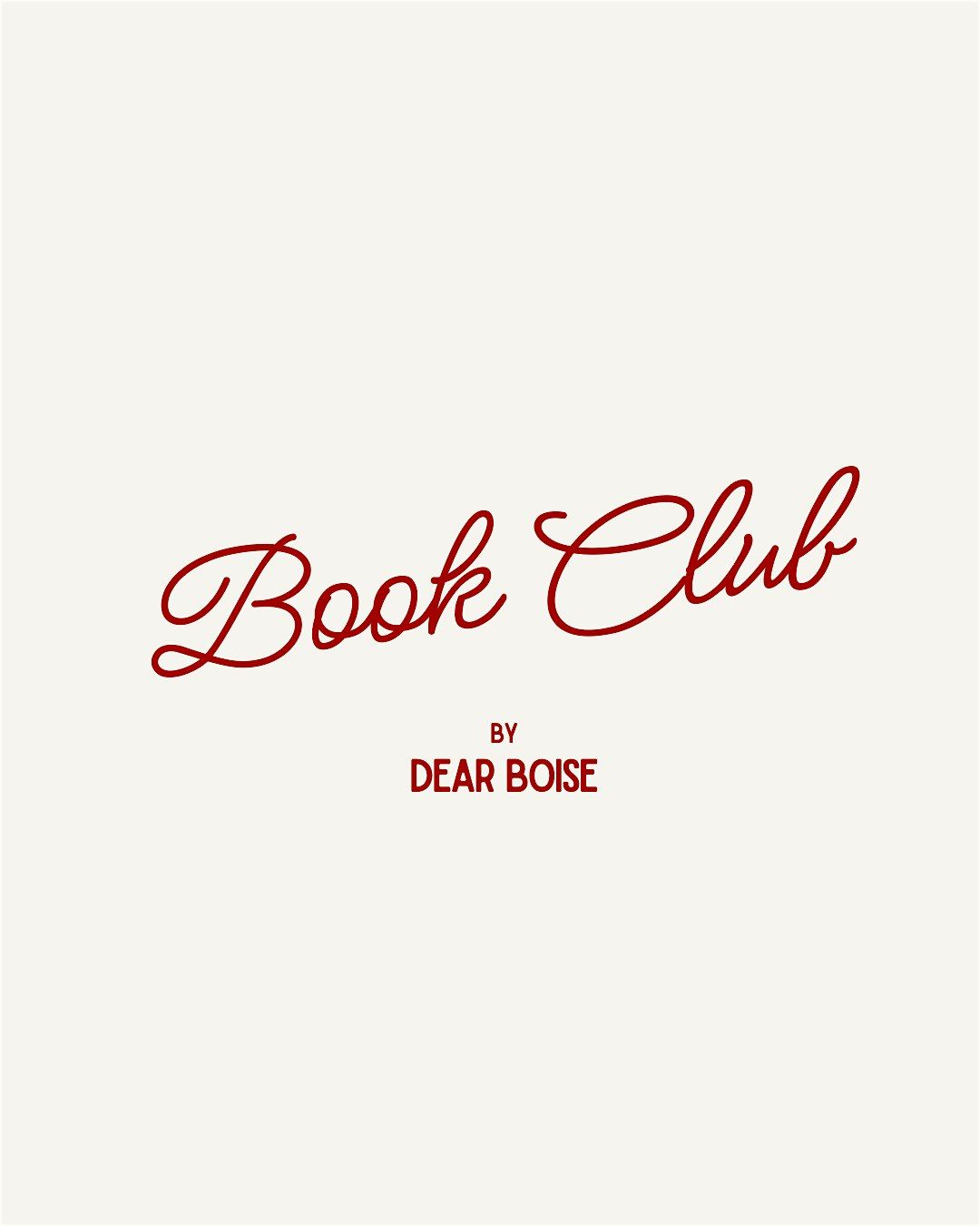 AUGUST- Dear Boise Book Club