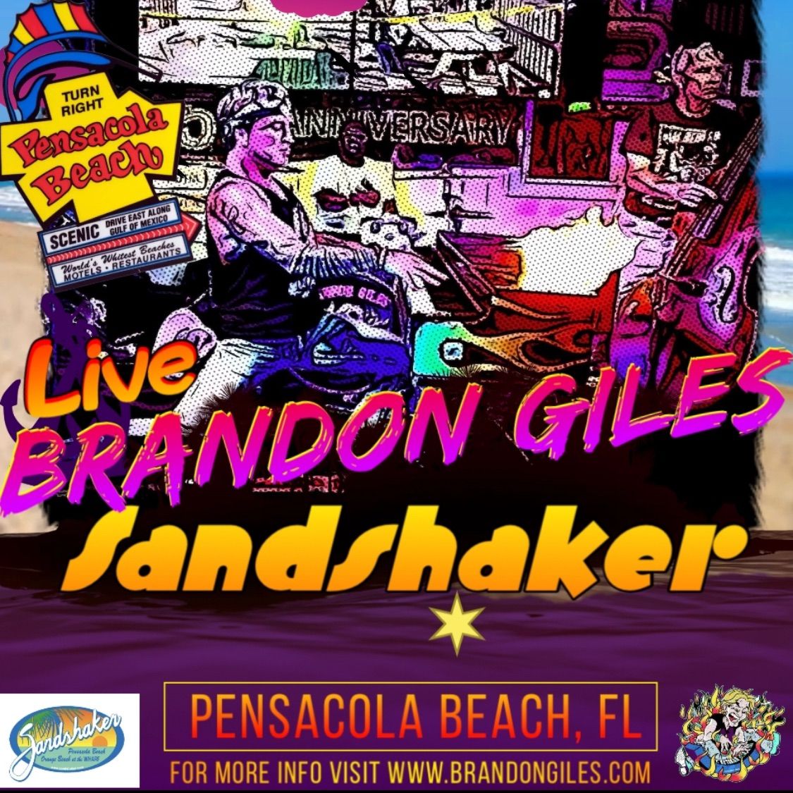 Brandon Giles live at Sandshaker Lounge, Pensacola Beach, FL 3-7pm