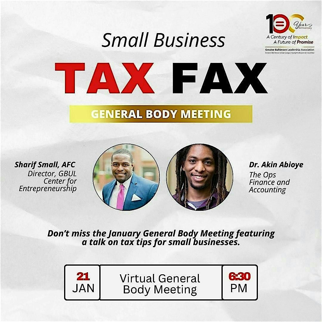 Small Business Tax Fax with GBLA