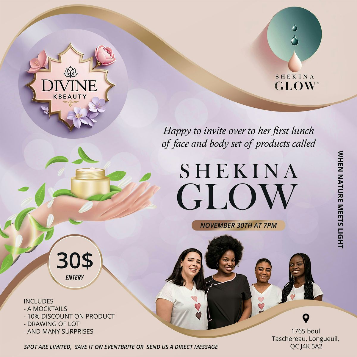 Shekina Glow face and body set launch