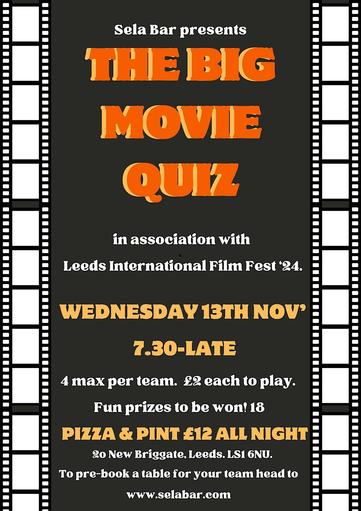 Sela & Leeds International Film Fest's BIG MOVIE QUIZ!