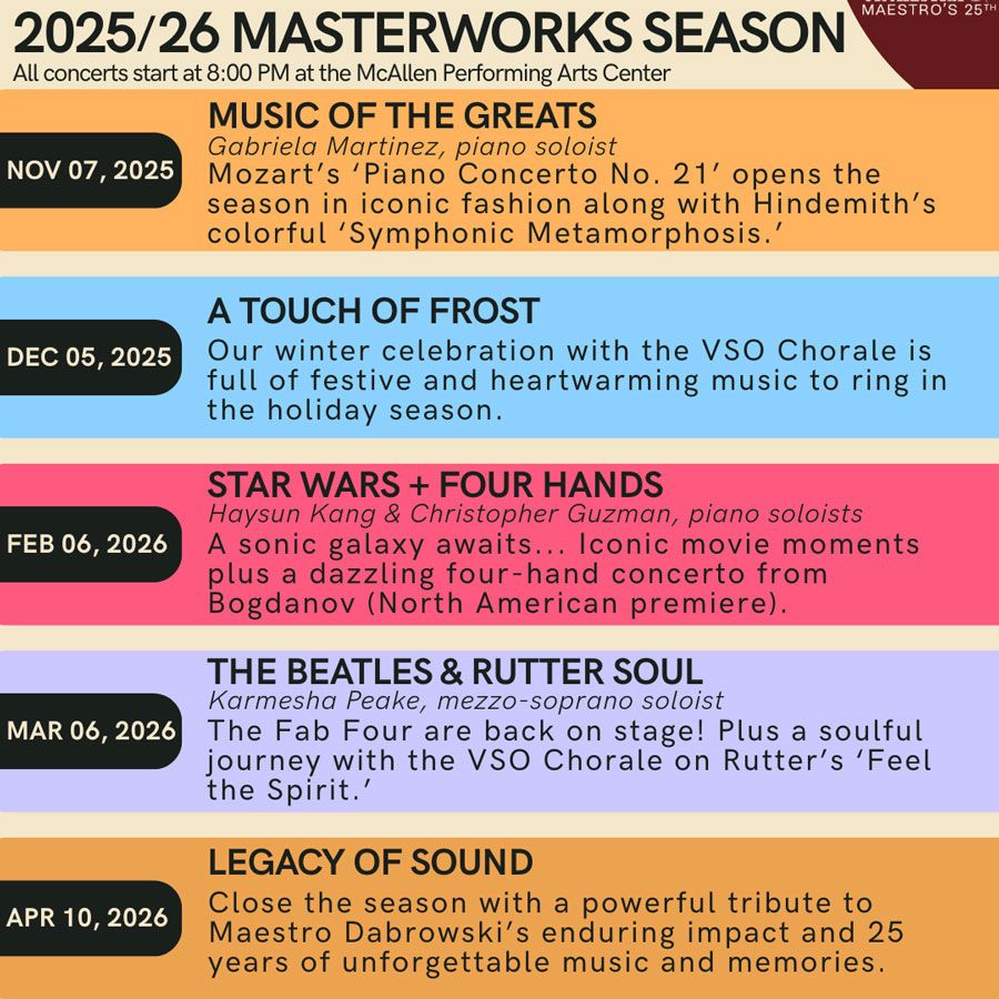 Valley Symphony Orchestra - Star Wars and Four Hands at McAllen Performing Arts Center