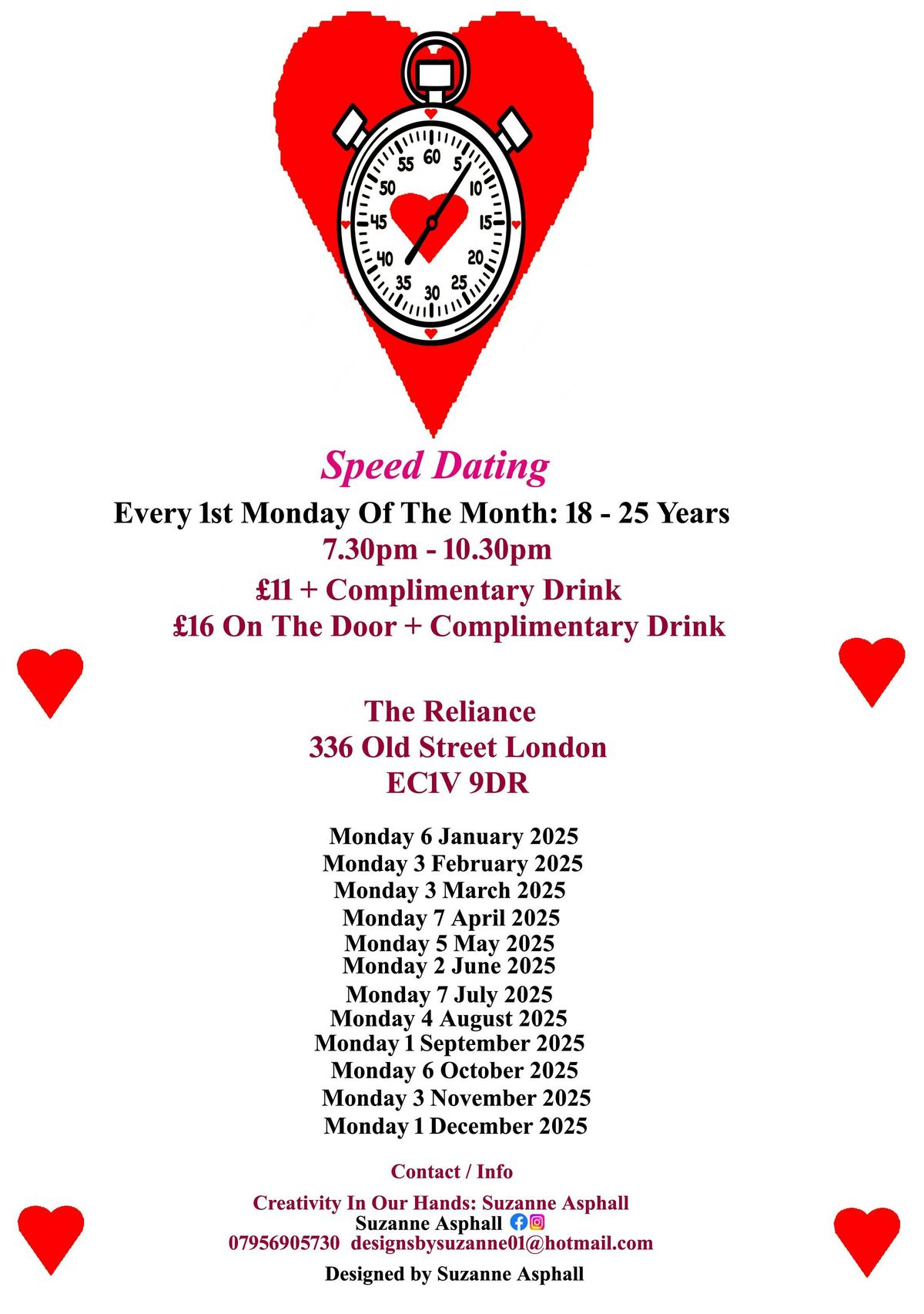 Speed Dating 18 - 25 years Mondays