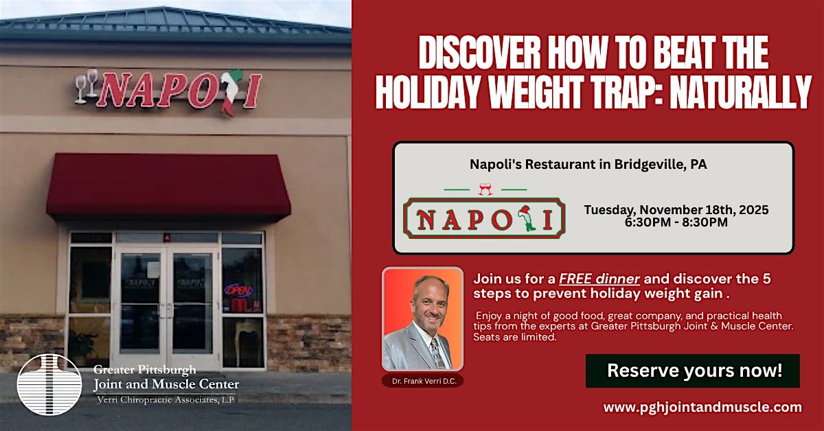 5 Secrets To Stop Holiday Weight Gain: FREE Dinner Event in Bridgeville, PA