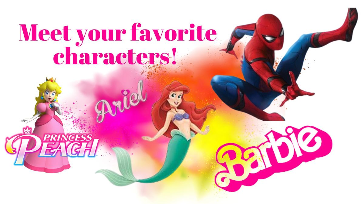 Meet Spiderman, Barbie, Princess Peach and Ariel