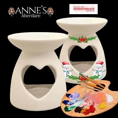 Paint a Christmas oil burner with Phoebe from Anne's and artist Karin Mear