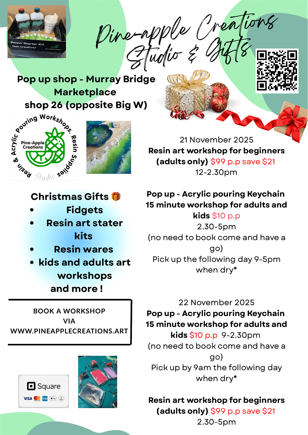 Resin art workshop (MURRAY BRIDGE, SA)