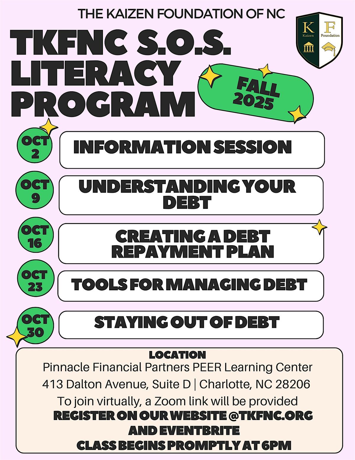 TKFNC S.O.S Literacy Program | Fall 2025