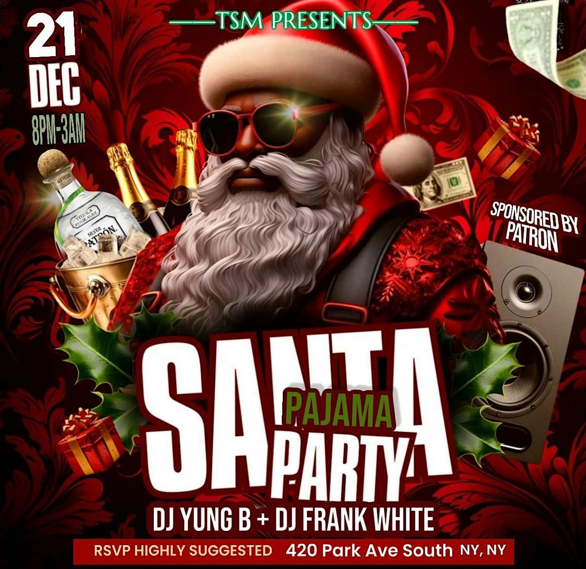 CHRISTMAS PAJAMA PARTY AT THE PENTHOUSE (SPONSOR BY PATRON) 1 HOUR OPEN BAR