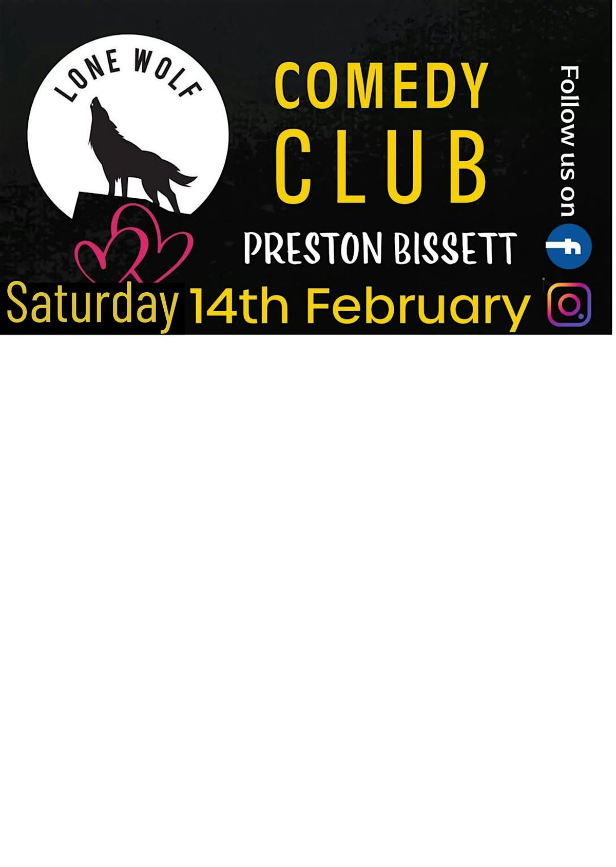 VALENTINE LONE WOLF COMEDY CLUB AT THE TIPI SATURDAY 14TH FEBRUARY 2026