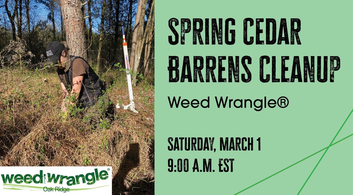 Spring Cedar Barrens Cleanup\/W**d Wrangle\u00ae 