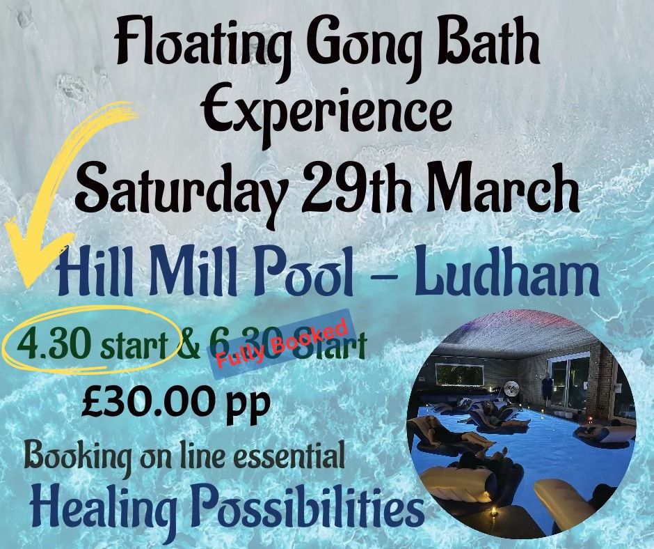 Floating Gong Bath Experience - High Mill Pool, Ludham.  Two events choose 4.30 or 6.30 start