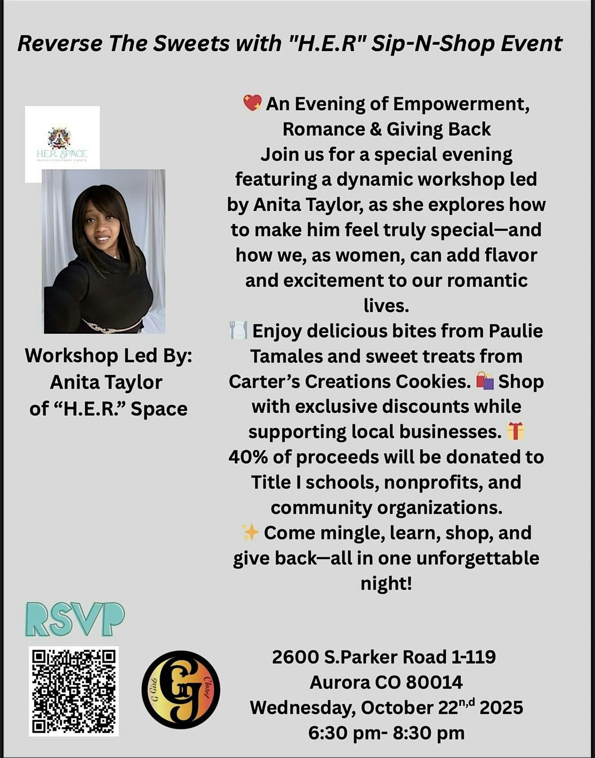 Reverse The Sweets with "H.E.R" Sip-N-Shop Event
