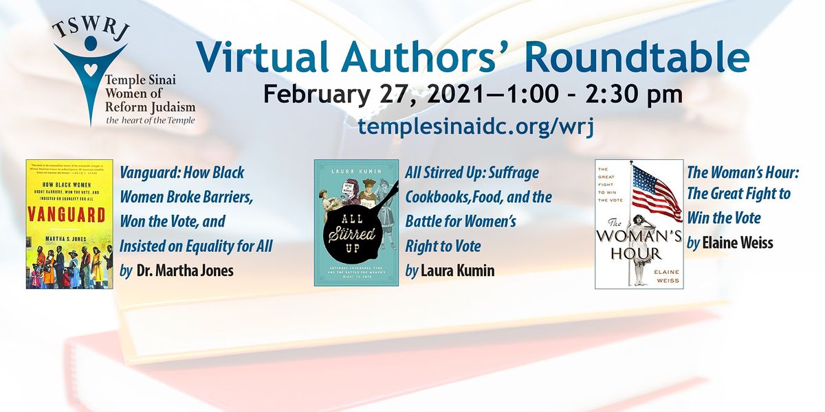 Temple Sinai, Washington, DC - WRJ - Authors' Roundtable, Sat., 2\/27\/ 2021