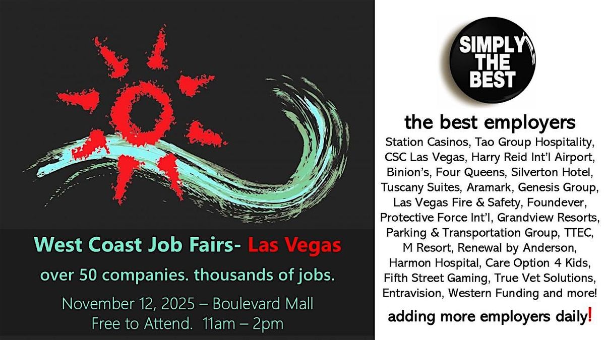 JOB FAIR. 50 COMPANIES. THOUSANDS OF JOBS.