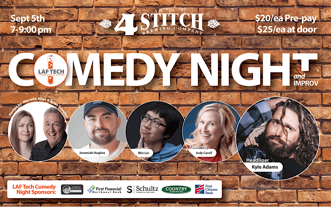 LAF Tech Comedy Night at 4 Stitch Brewing in Woodinville