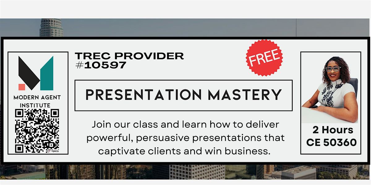 FREE EVENT  CE 50360 - Presentation Mastery