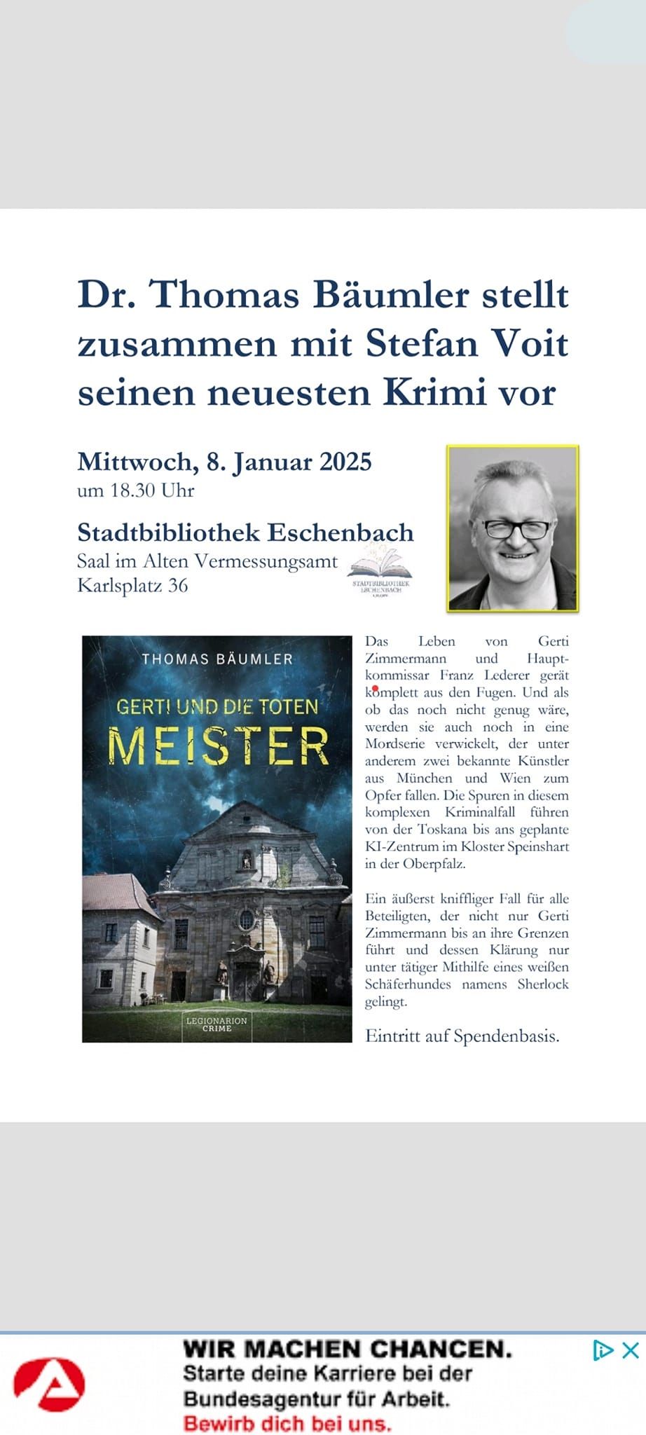 Autorenlesung mit Dr. Thomas B\u00e4umler und Stefan Voit