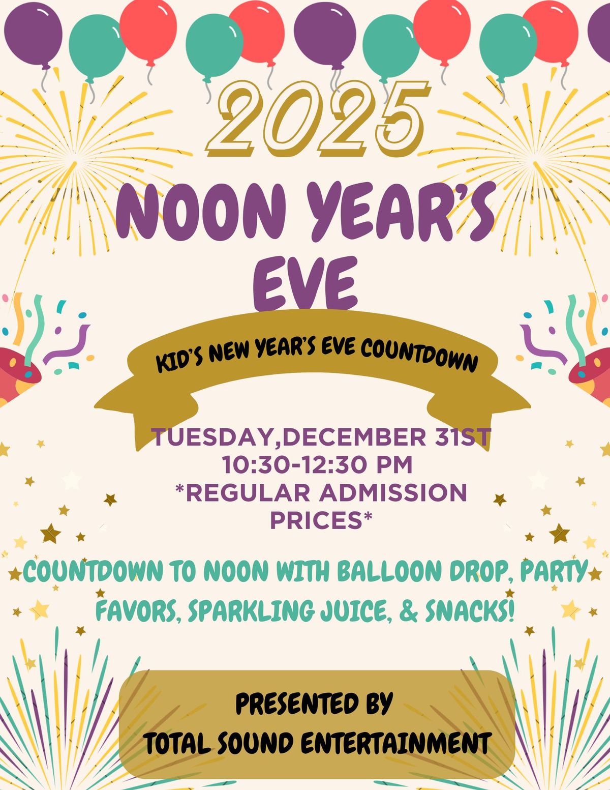 Noon Year\u2019s Eve Celebration at Let\u2019s Go Play!