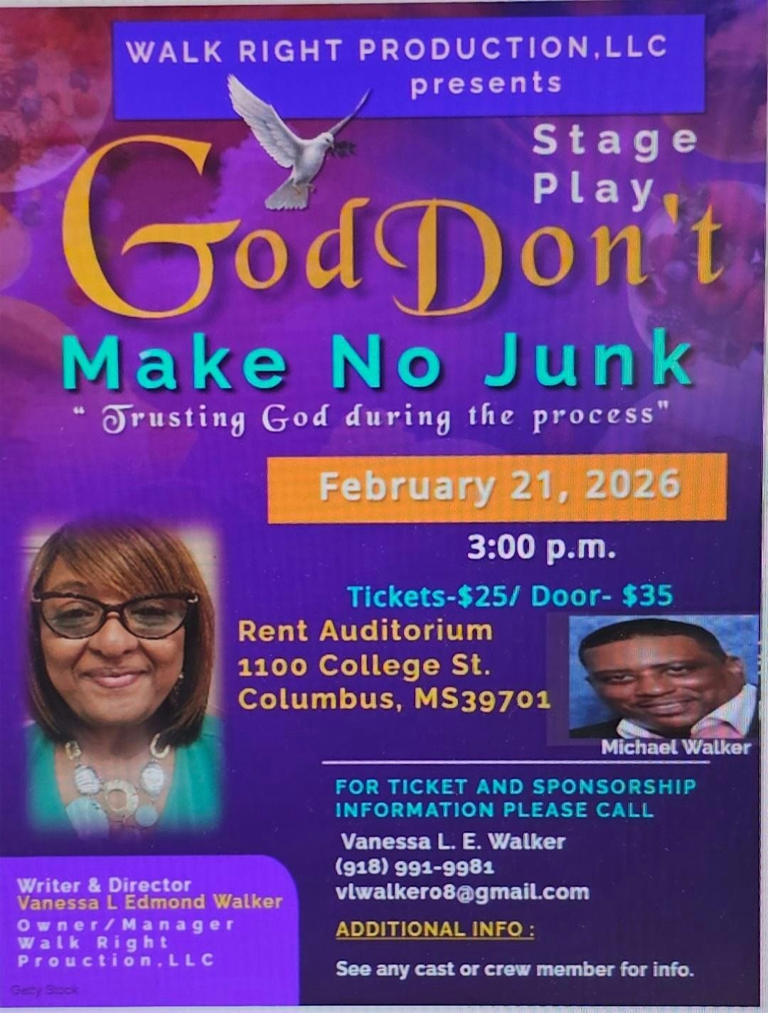 God Don't Make No Junk Stage Play