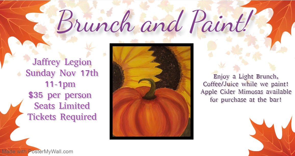 Sunflower Pumpkin, Brunch and Paint - Jaffrey Legion 