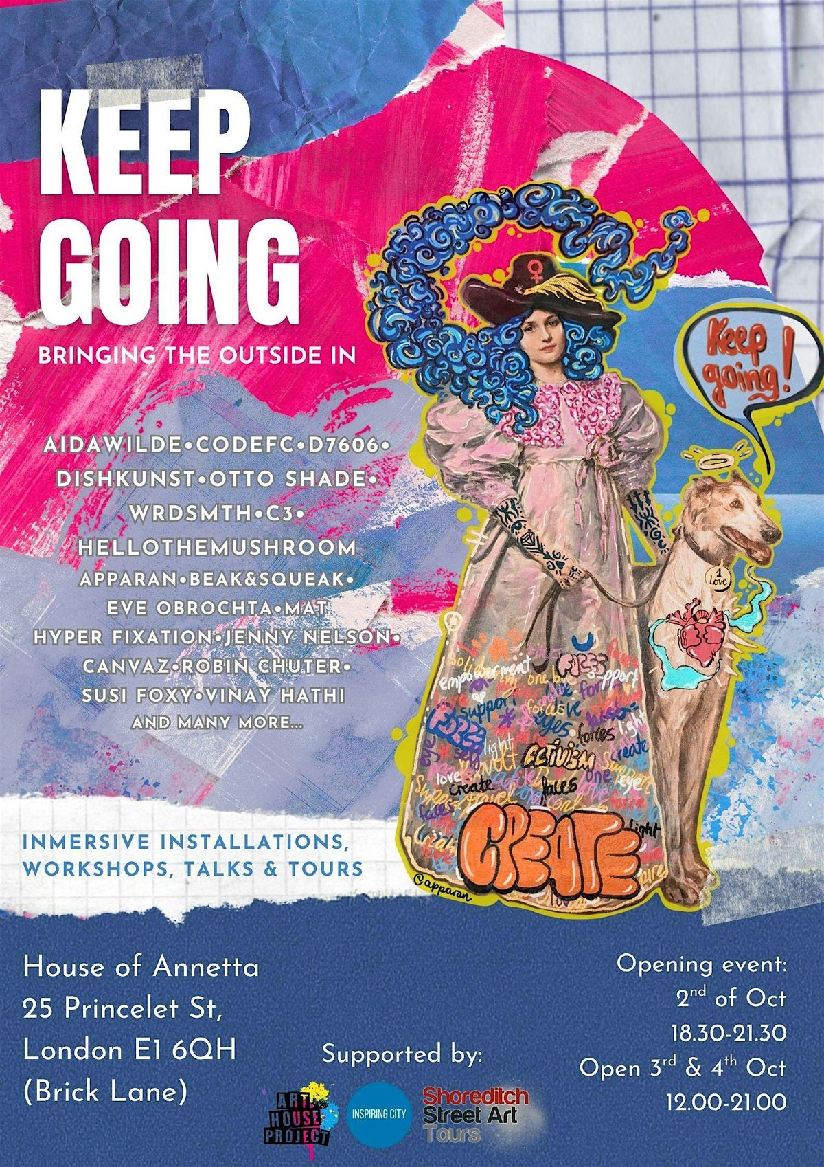 Street Art Tour: "Keep Going" celebrating 5 years of Paste-Ups