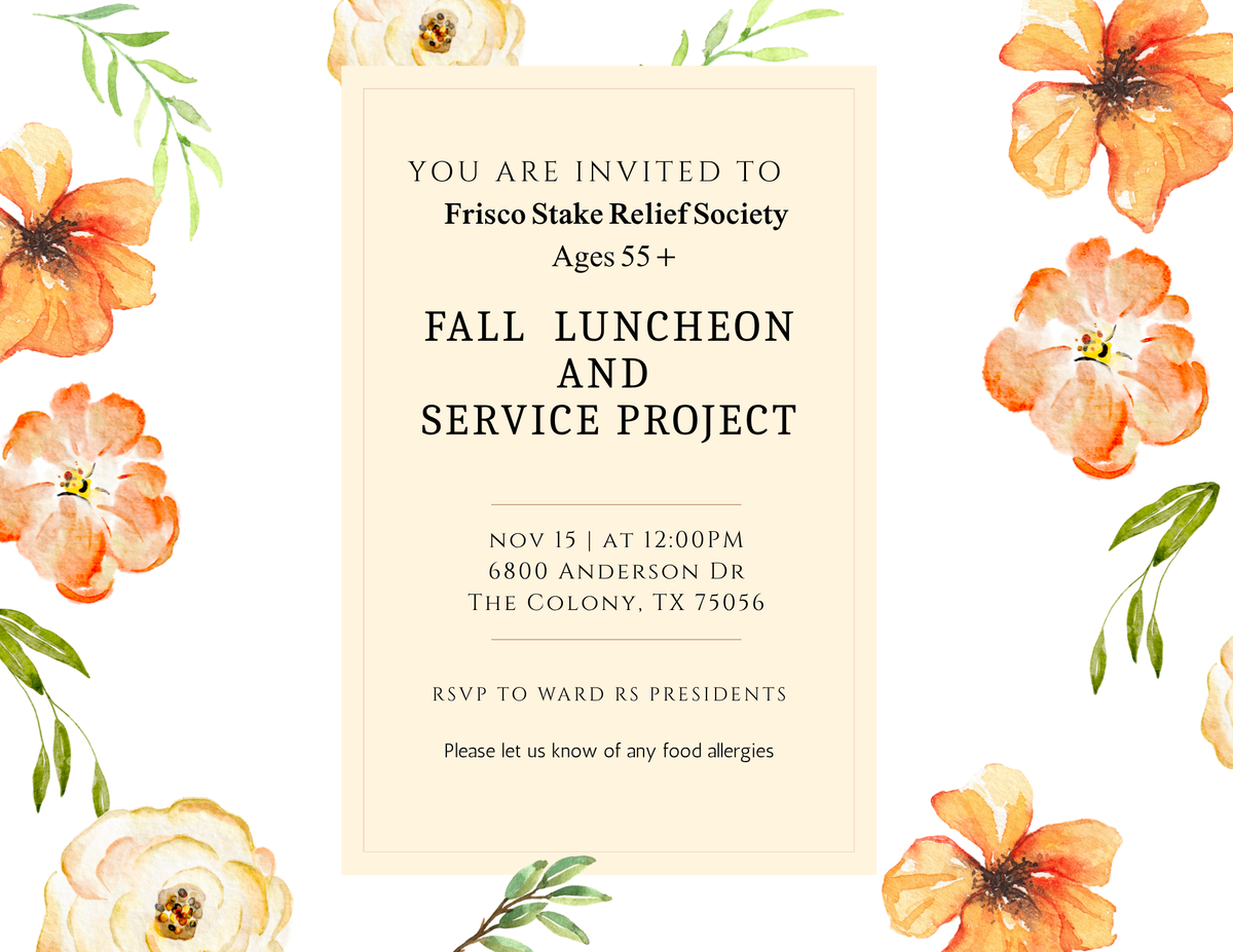 Relief Society Luncheon and Service Project