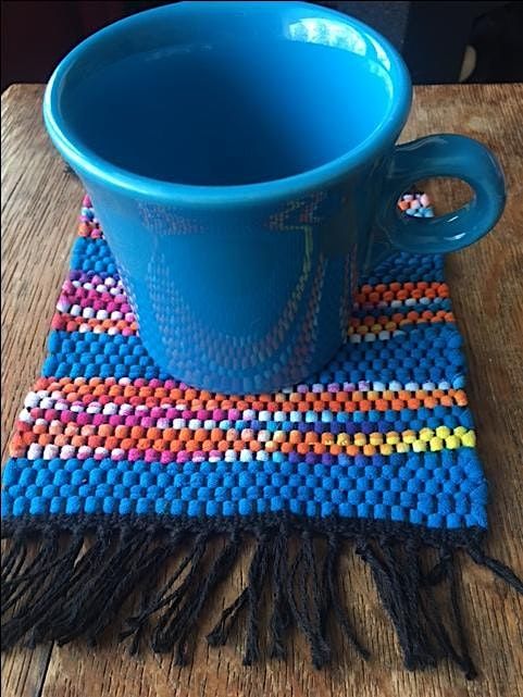 Learn to Make Yarn (from an old t-shirt) and a Mug Rug on a Loom - Workshop