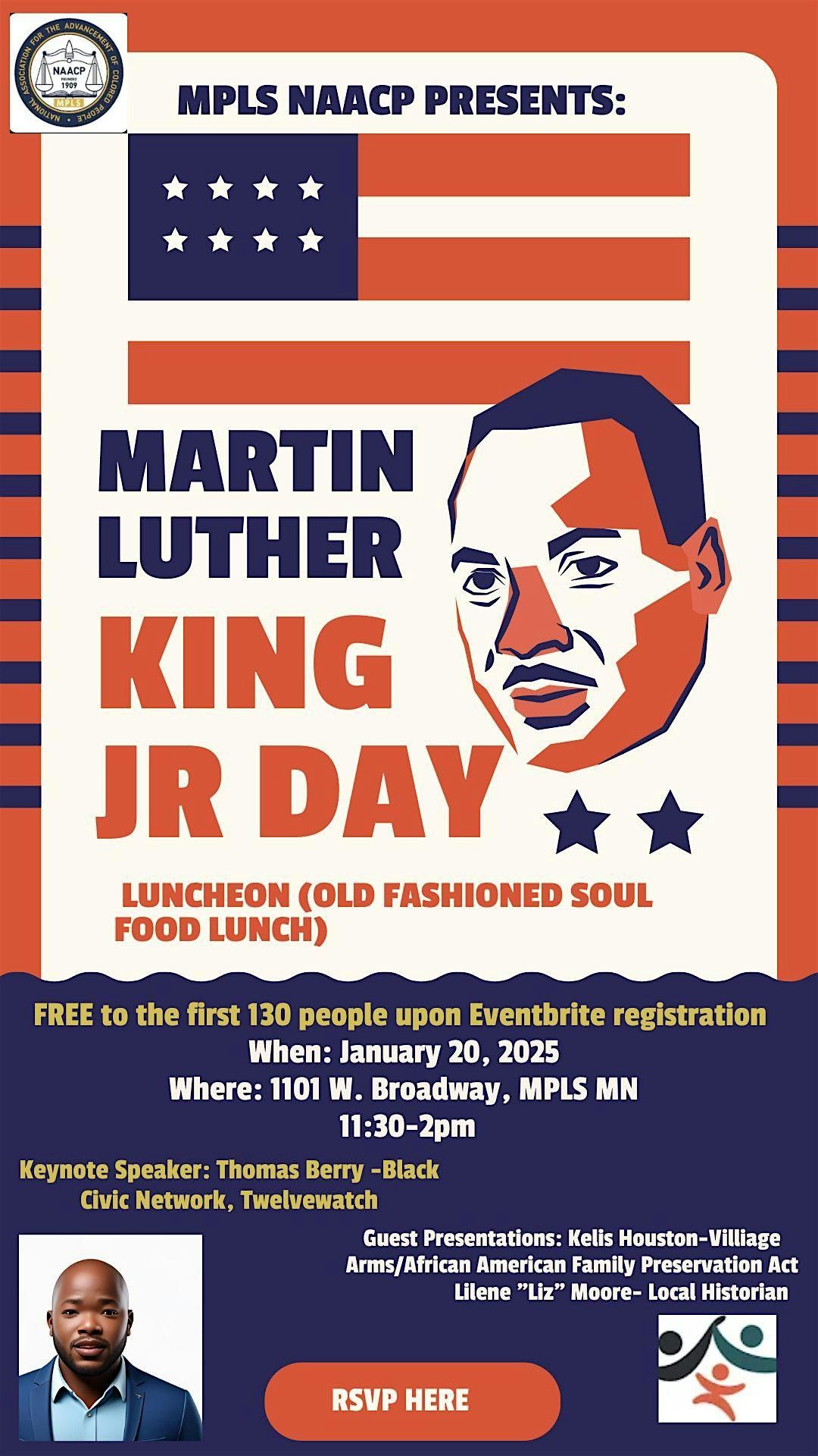 Mpls NAACP Presents 2025 Martin Luther King JR Day Luncheon