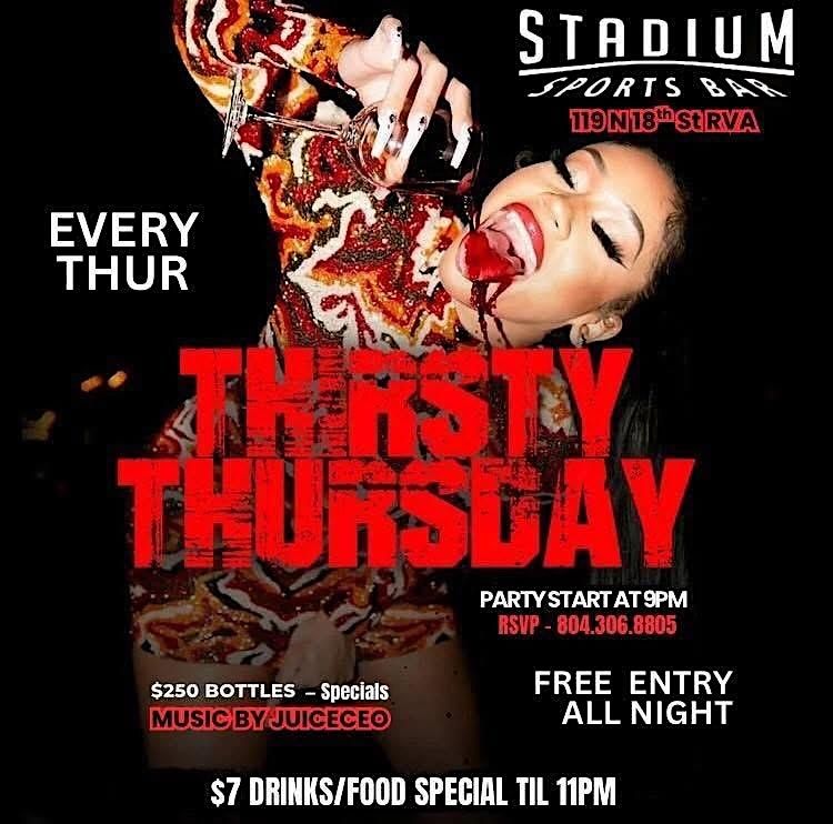 THIRSTY THURSDAY At STADIUM SPORTS BAR