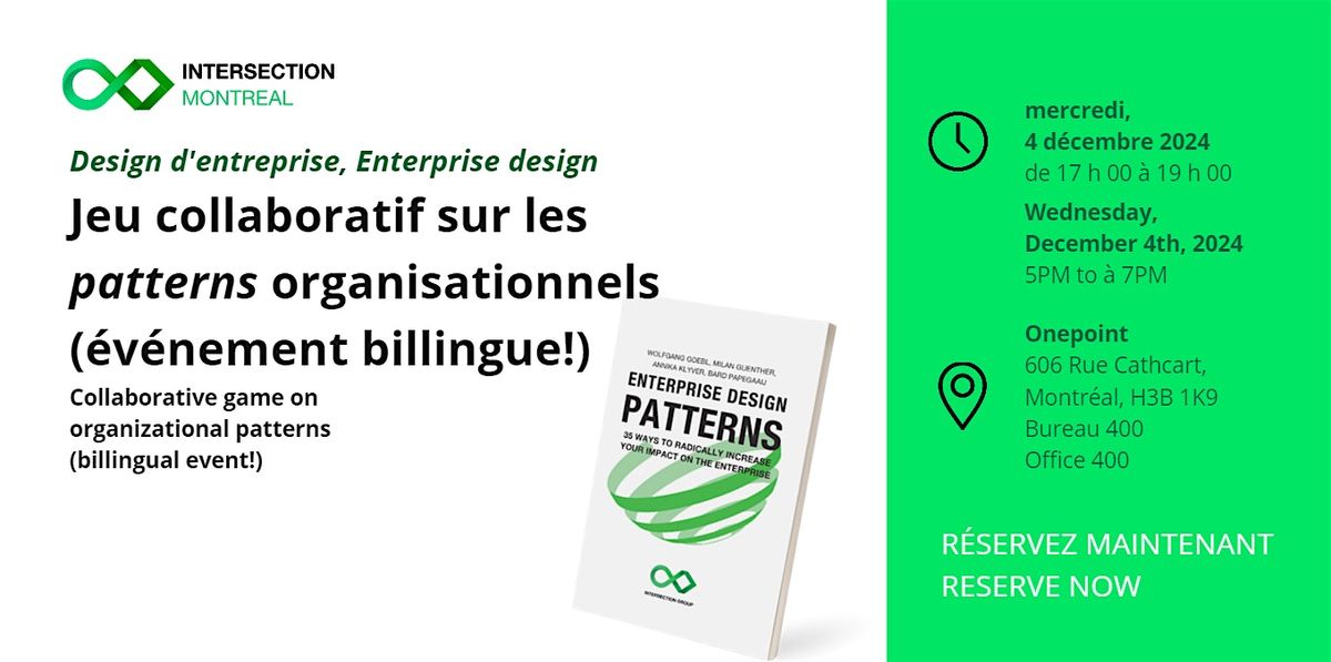 Jeu collaboratif sur les patterns organisationnels (billingual event!)