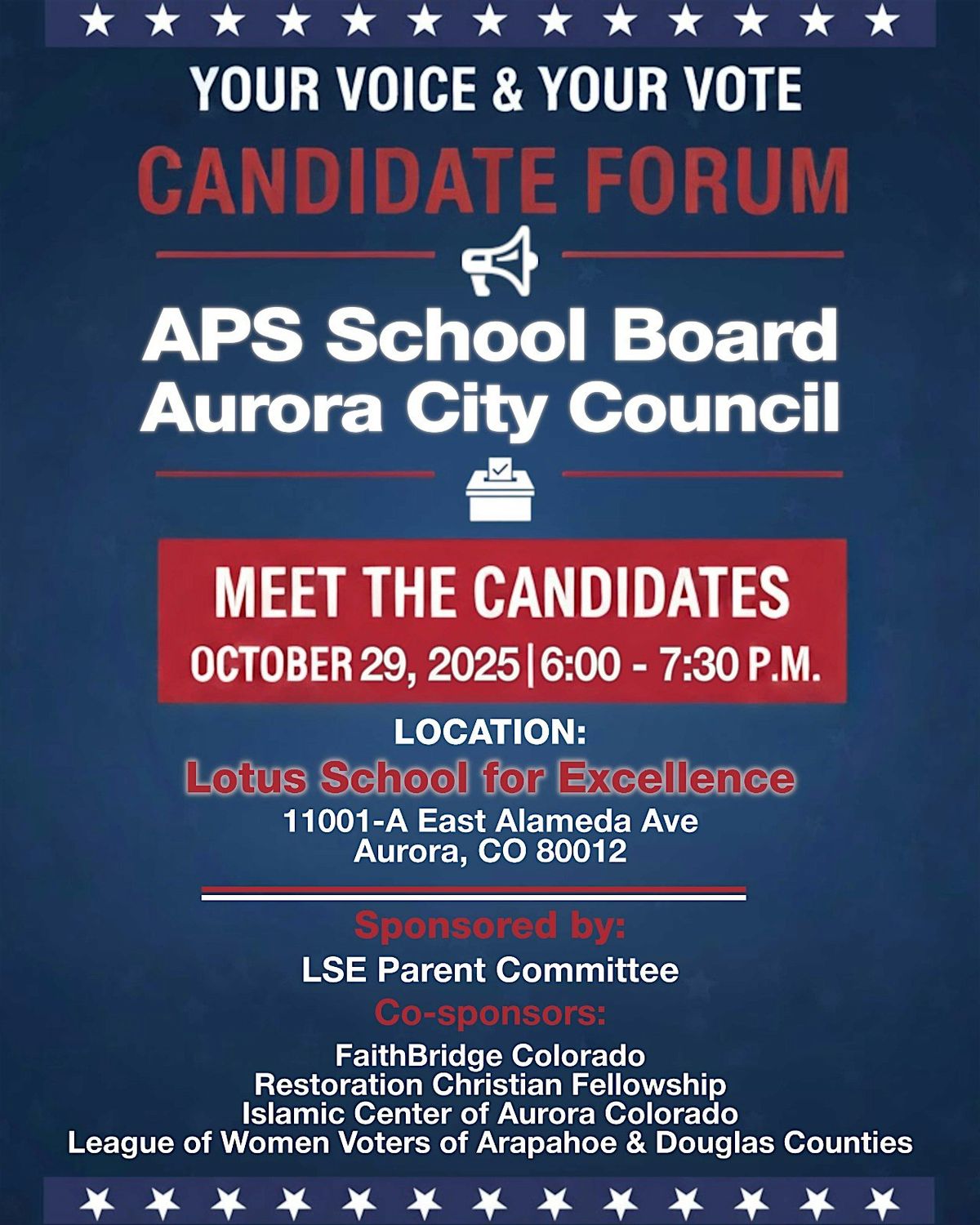 Aurora Candidate Forum: APS School Board & City Council