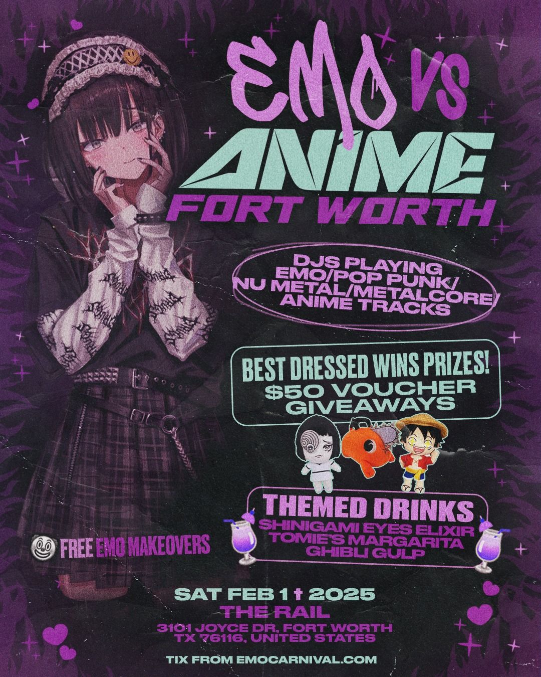 EMO VS ANIME - EMO NIGHT FORT WORTH - FEBRUARY 2025