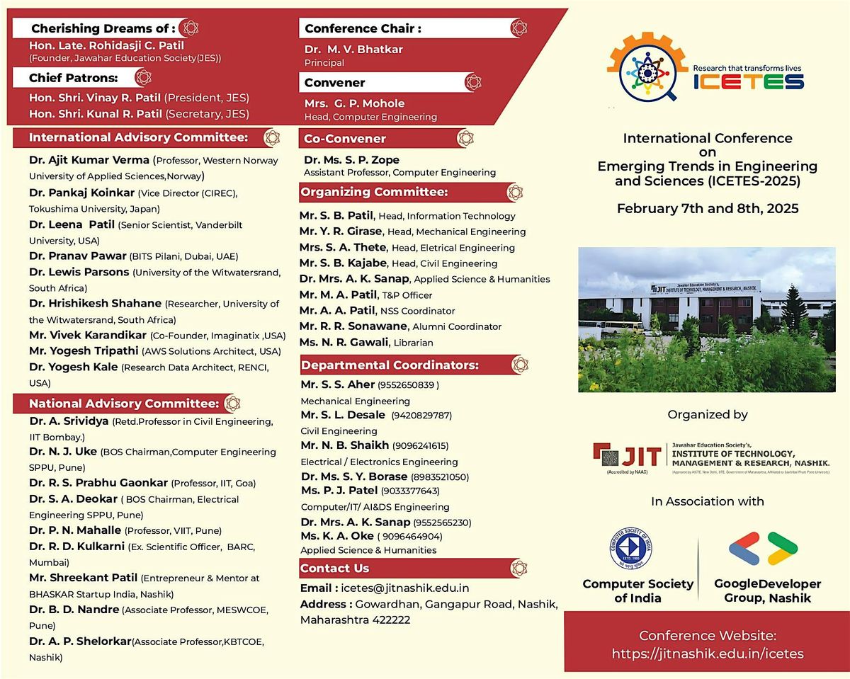 JITNashik 1st International Conference on Emerging Engineering and Science