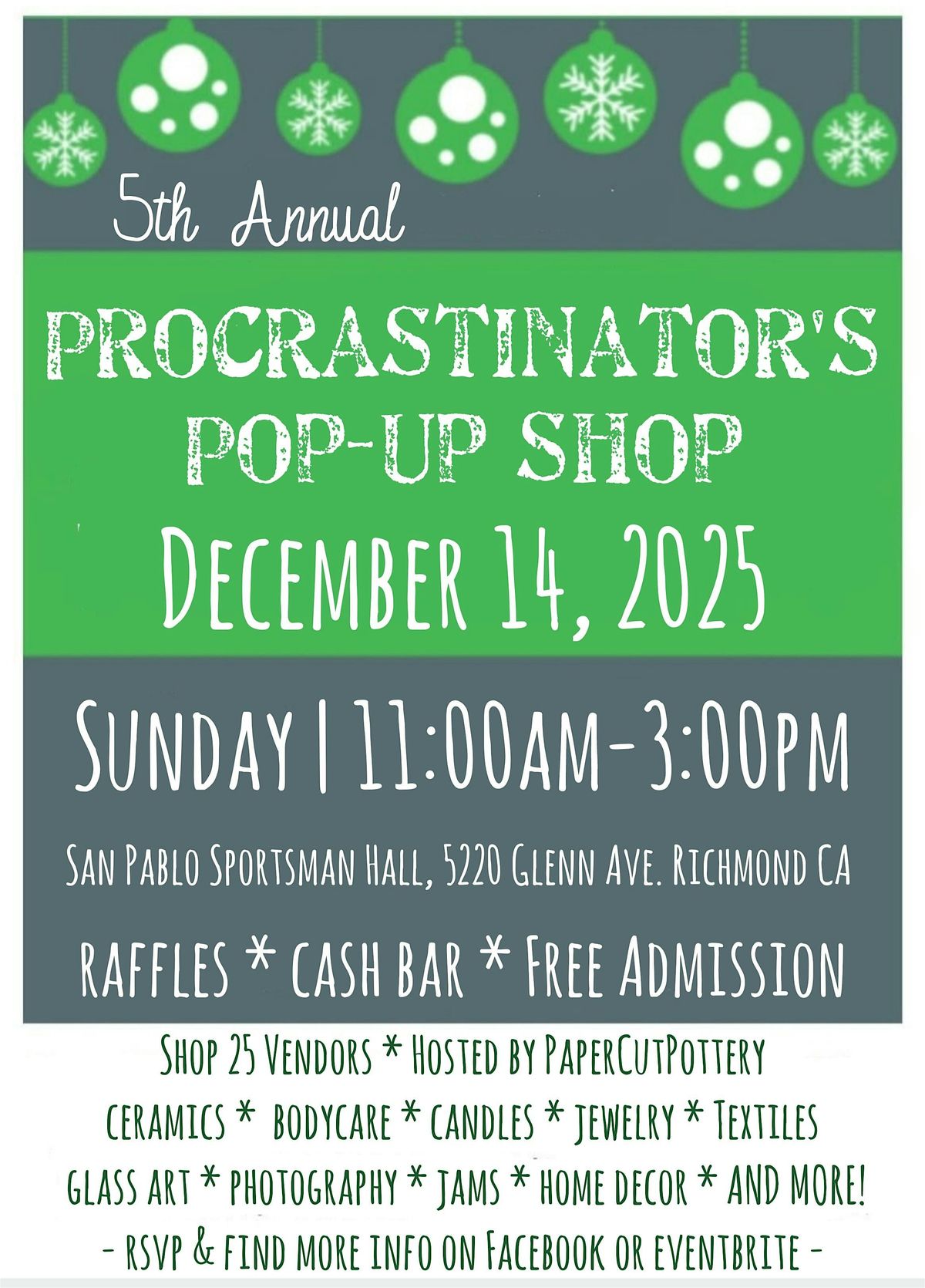 5th Annual Procrastinators Holiday Pop Up 2025