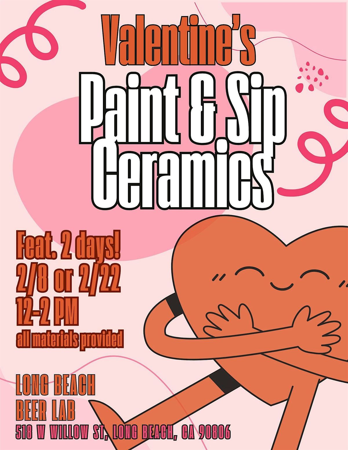 Paint and Sip Ceramics: Valentine's Day