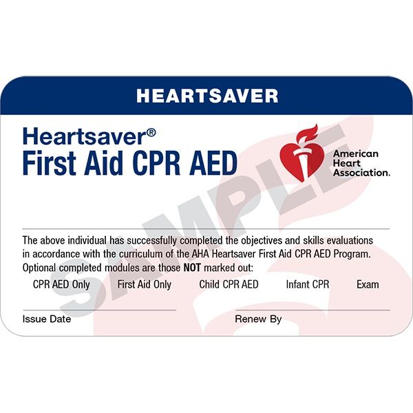 HeartSaver Adult and Pediatric First Aid AED and CPR Certification Class