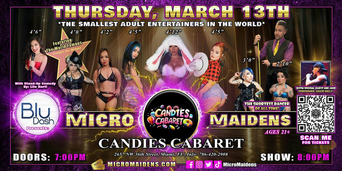 Miami, FL - Micro Maidens Dwarf Dancers @Candies Cabaret