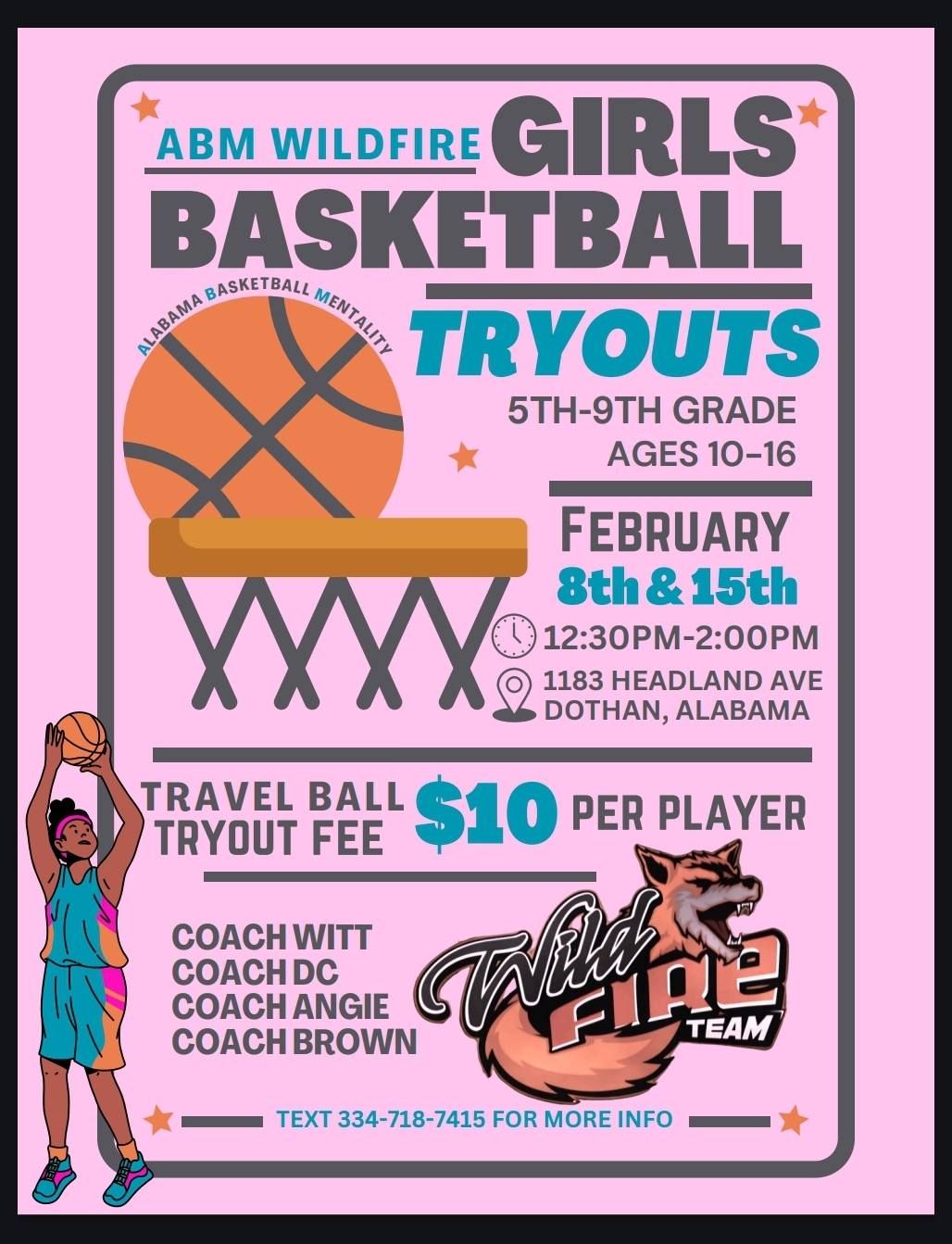 ABM Wildfire Girls Basketball Tryouts