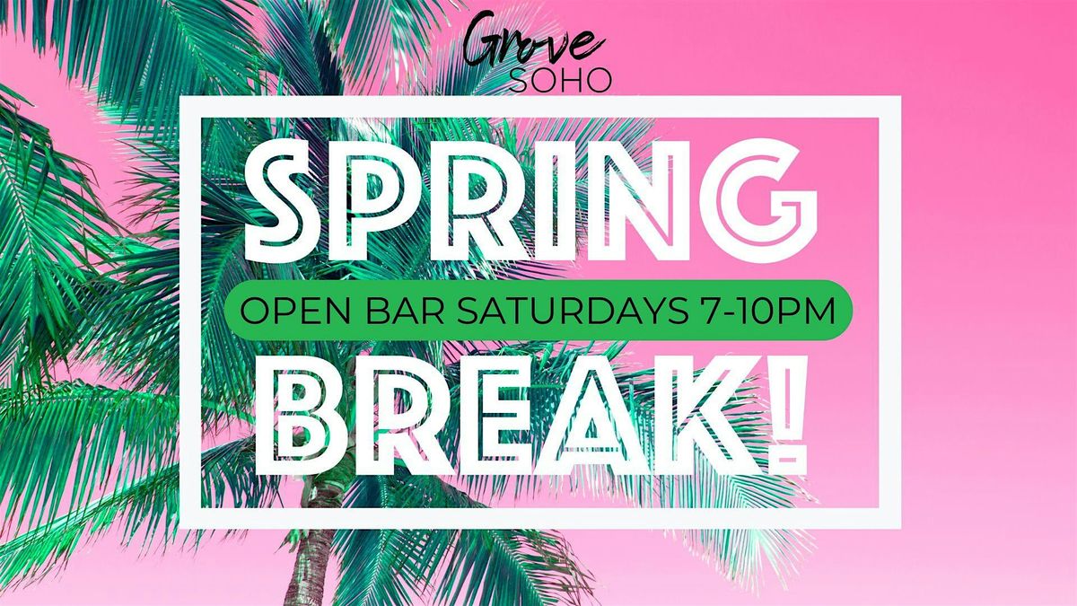 Spring Break Madness Open Bar Saturdays