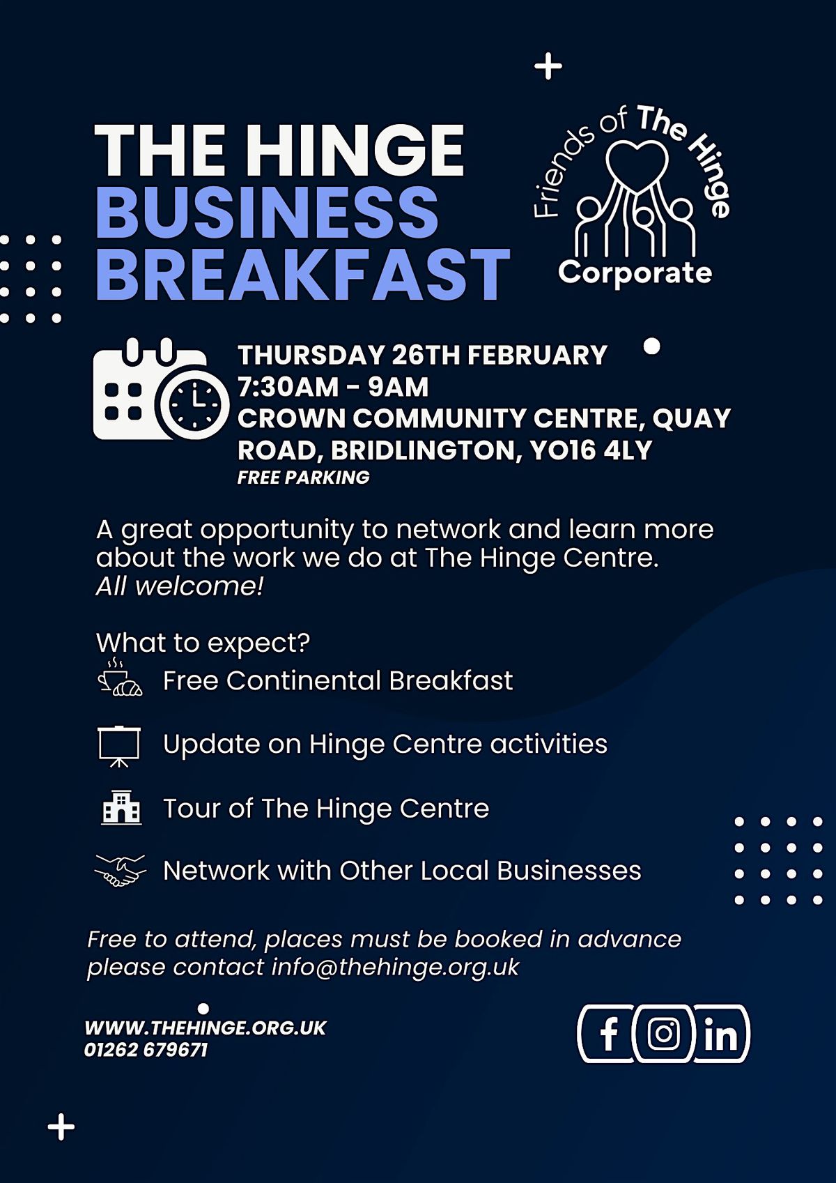 The Hinge Centre Business Breakfast - All Welcome!