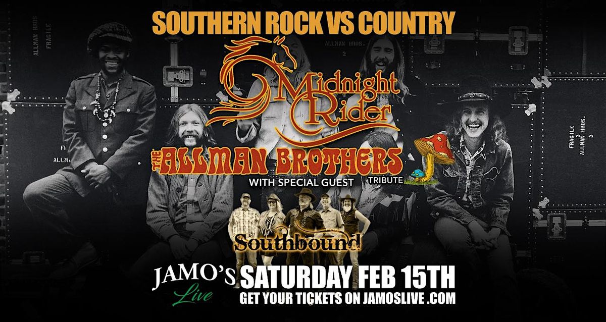 Southern Rock vs Country Midnight Rider w\/ Guest Southbound at Jamos Live