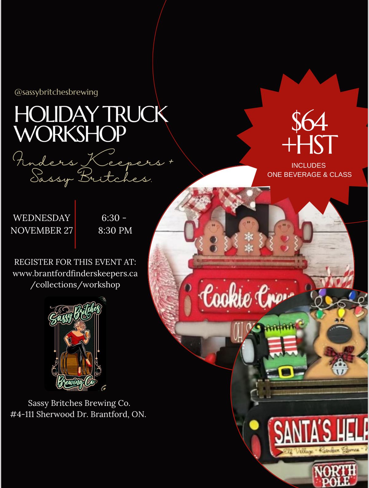 Collab w\/ Sassy Britches Nov 27th - Holiday Truck Workshop