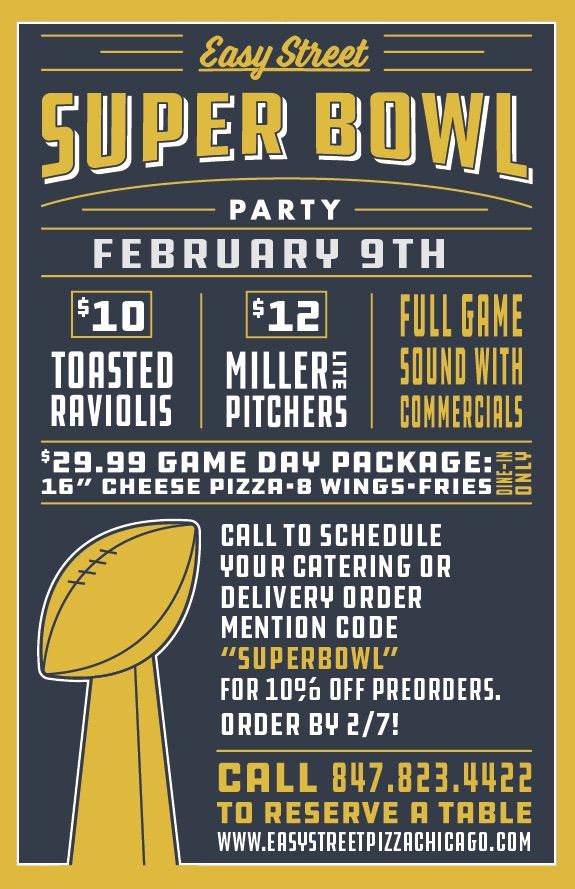 Super Bowl Sunday at Easy Street Park Ridge!