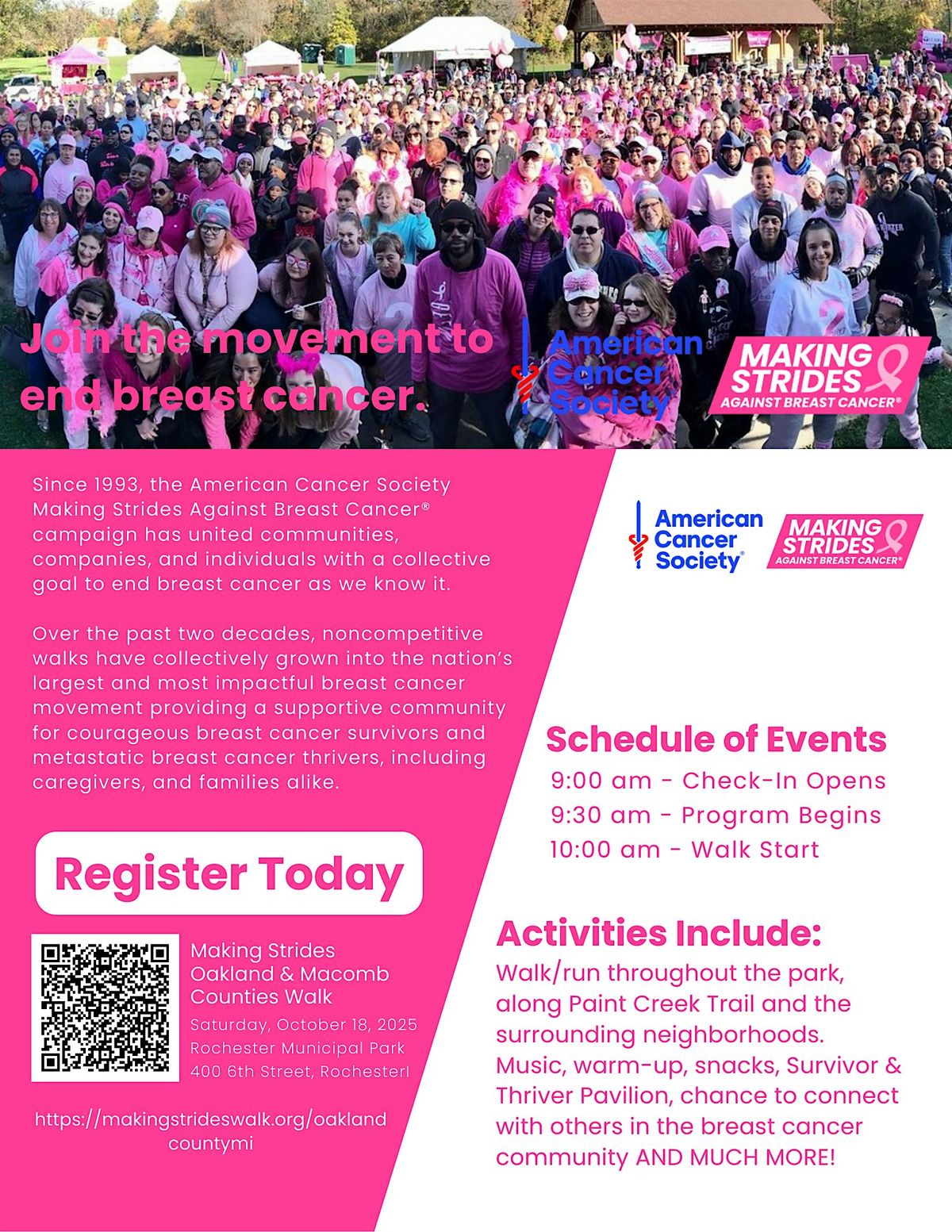 Making Strides Against Breast Cancer Oakland & Macomb Counties Walk