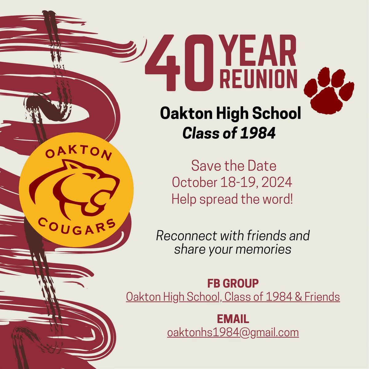 OHS Class of 1984 - 40 Year Reunion